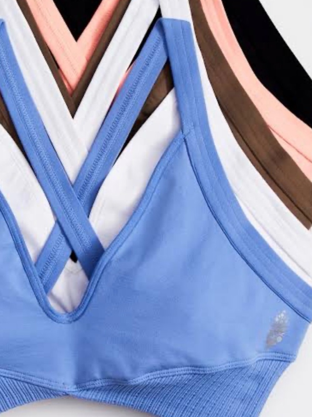 FREE People FP Movement Good Karma Super Plunge Bra in Light Blue Size XL NWOT